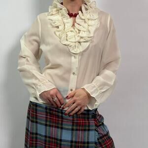 LeMonde by Ship N' Shore Sheer Ruffled Blouse - Medium